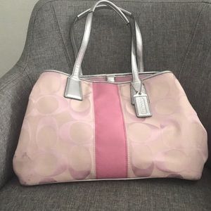 Coach light pink monogram bag